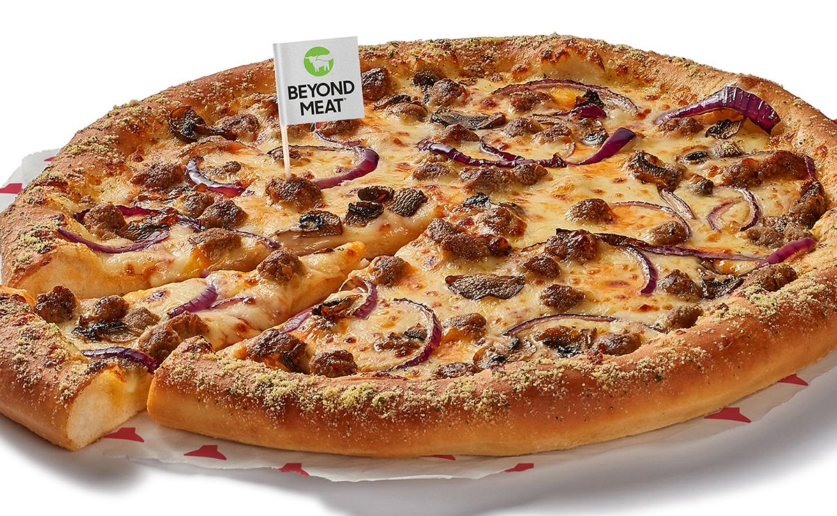 Pizzas con salchichas a base de plantas
